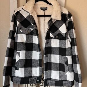 Love Tree Cream and Black Sherpa Jacket
